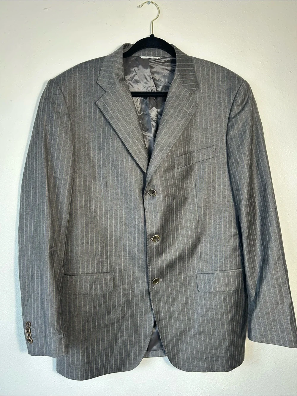 Barneys New York Gray Pinstripe Suit Jacket - Picture 2 of 10
